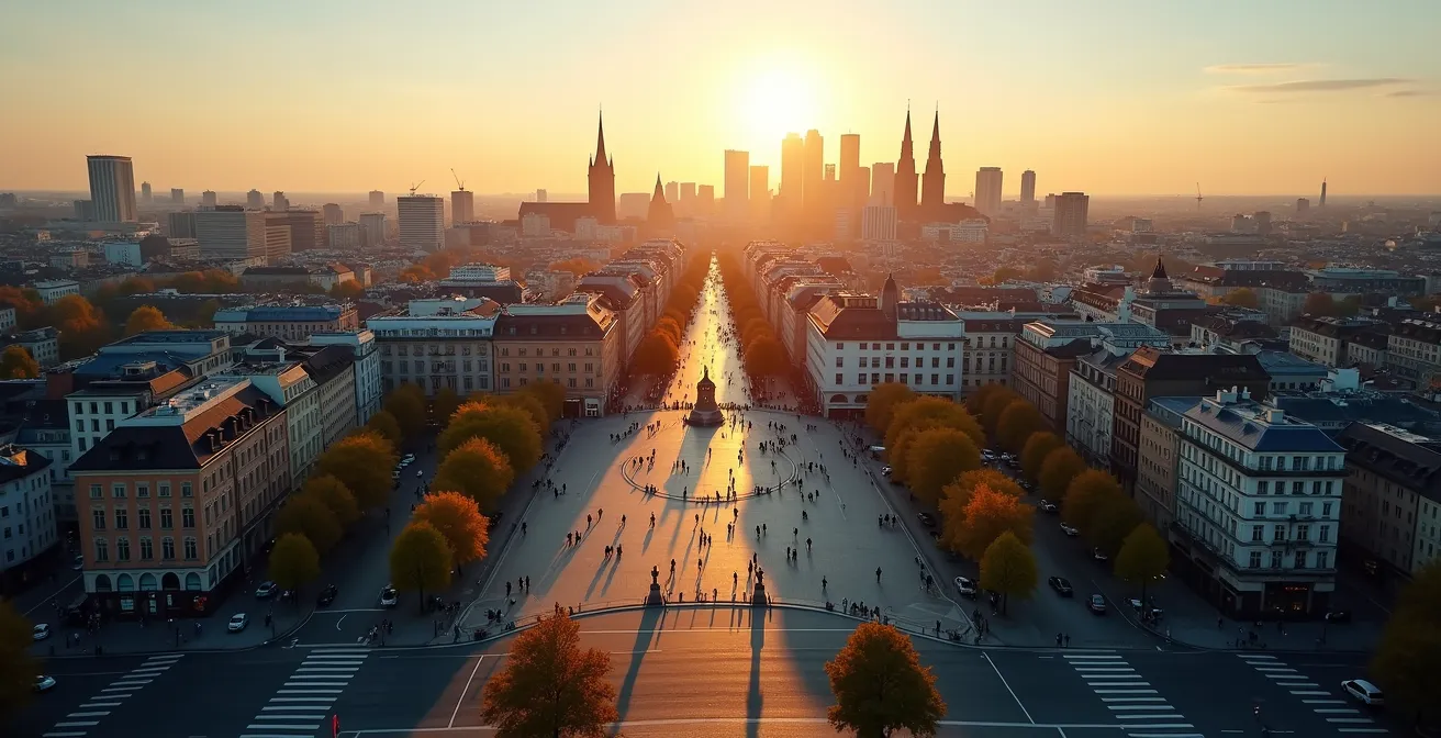 15-Minuten-Gehradius um zentrale Punkte der Frankfurter Innenstadt