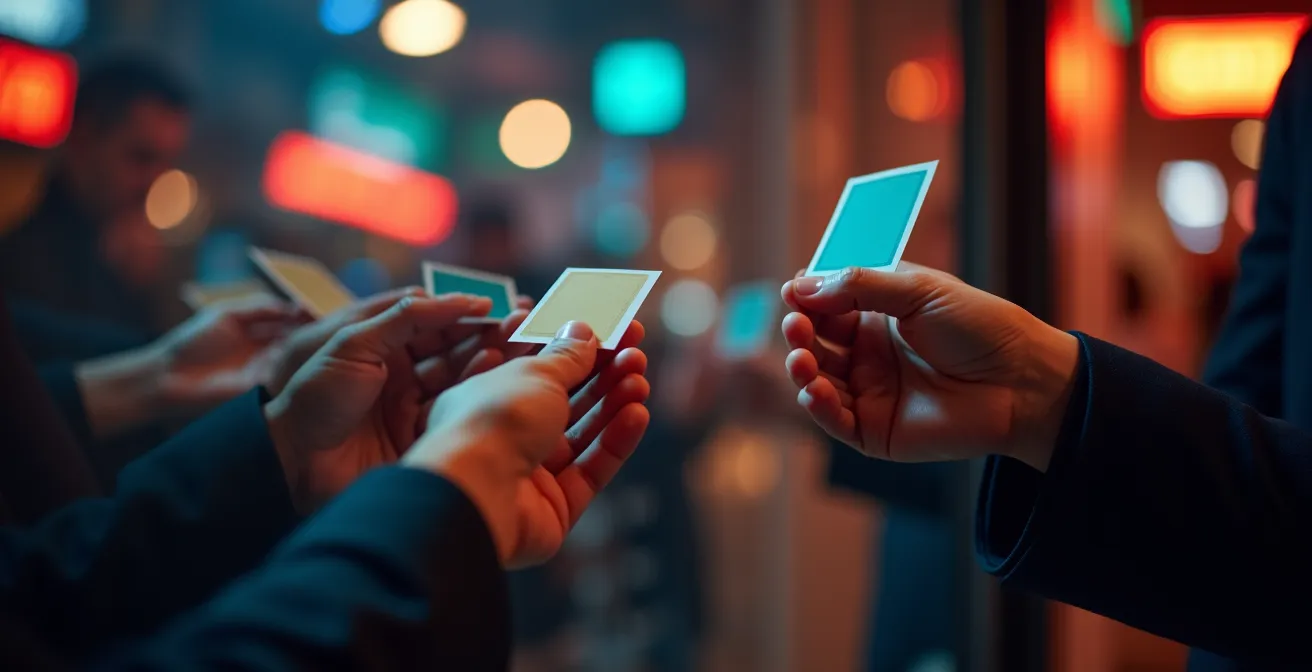 Menschen vor einer Veranstaltungskasse in Frankfurt beim Last-Minute-Ticketkauf