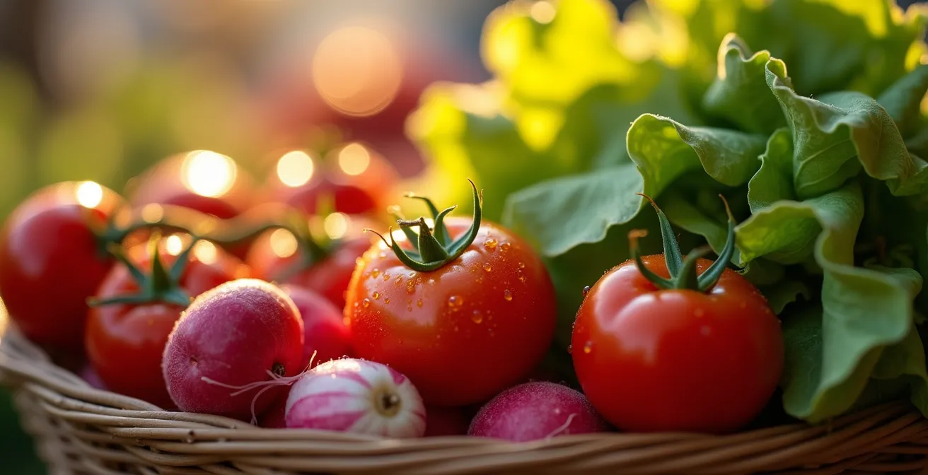 Morgendliches Licht durchflutet den Frankfurter Wochenmarkt während der goldenen Stunde