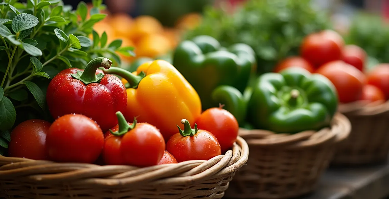 Frische regionale Produkte in der Frankfurter Kleinmarkthalle