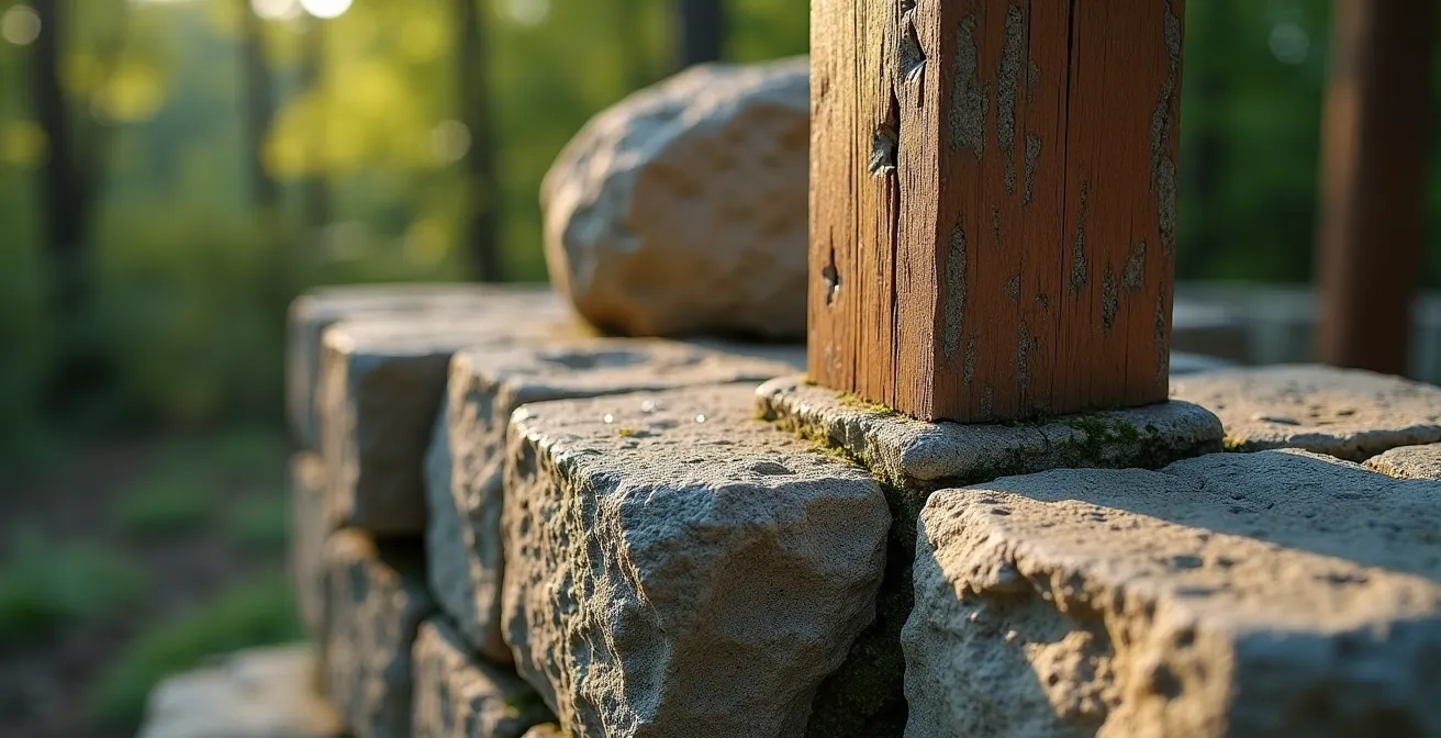 Rekonstruierter Limes-Wachtturm mit Wall und Graben in der Taunuslandschaft