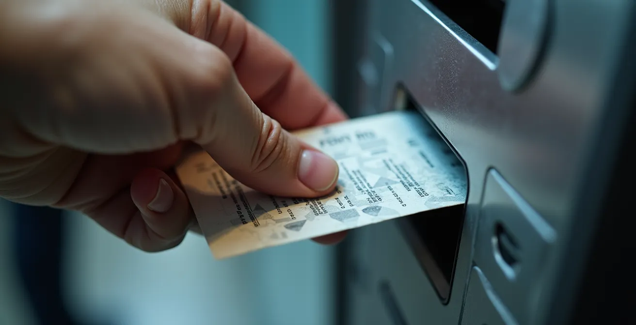 Detailaufnahme eines Entwerters im Frankfurter Nahverkehr