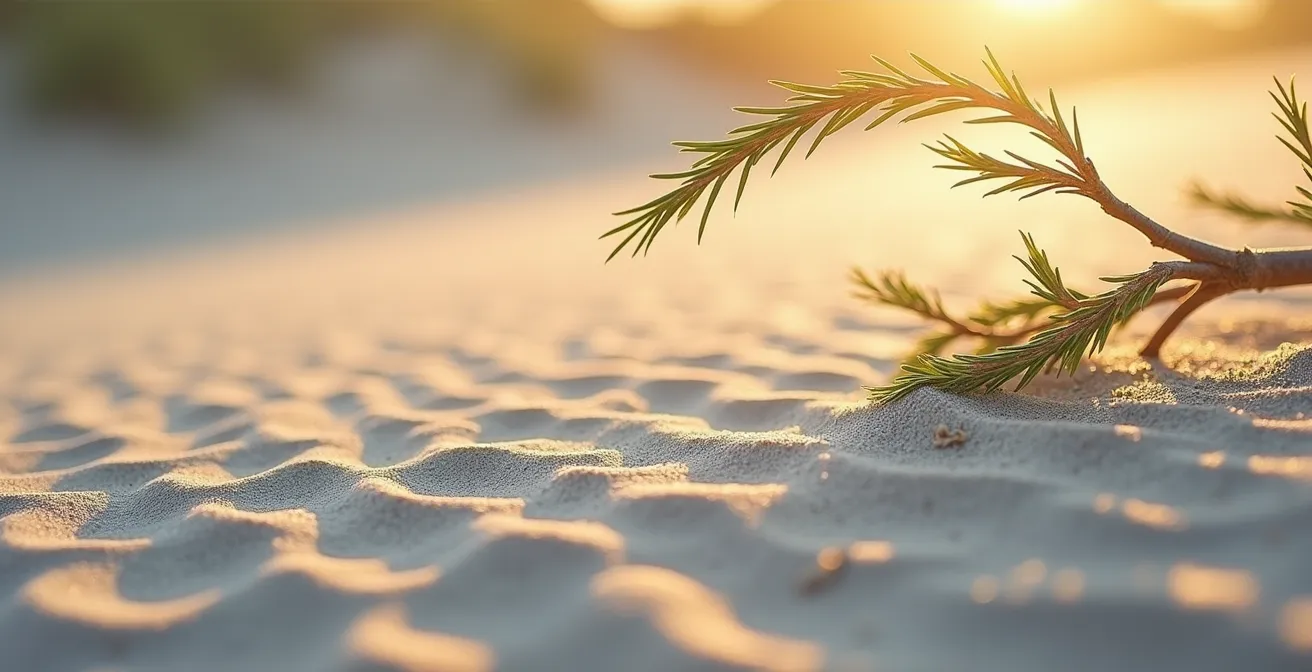 Sandige Dünenlandschaft mit Kiefern und Silbergras in den Schwanheimer Dünen