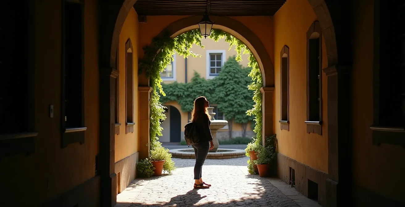Ruhiger historischer Innenhof nahe dem Römerberg